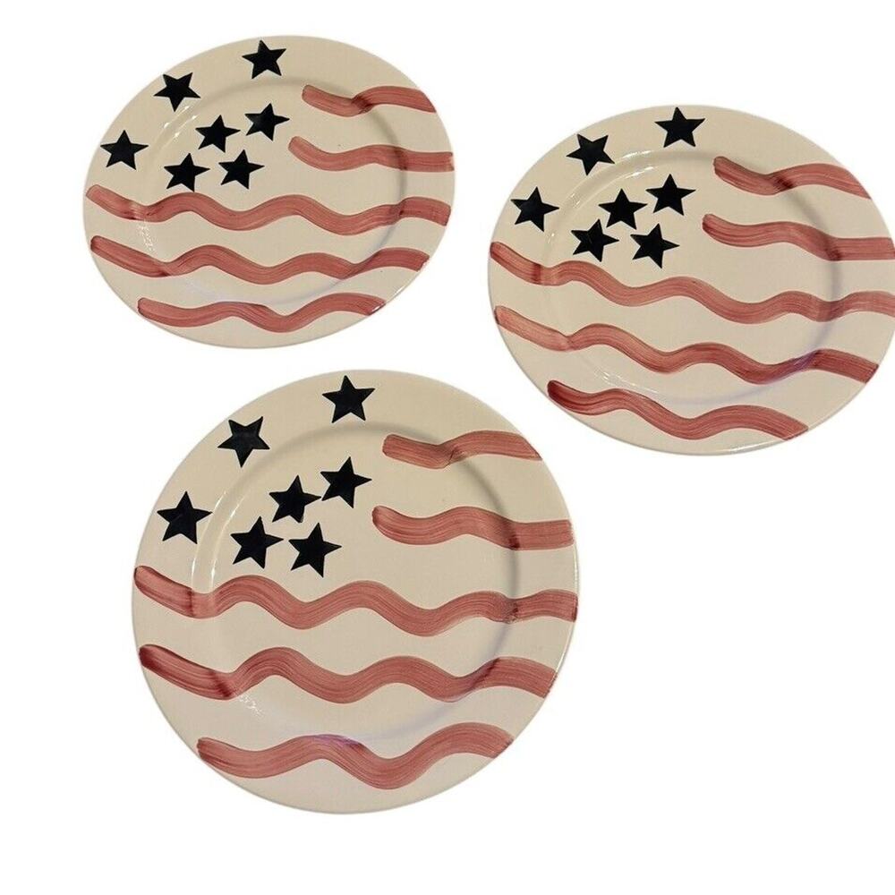VTG Lillian Vernon Patriotic Plates 4 Stars Stripes July 4th Memorial‎ Labor Day